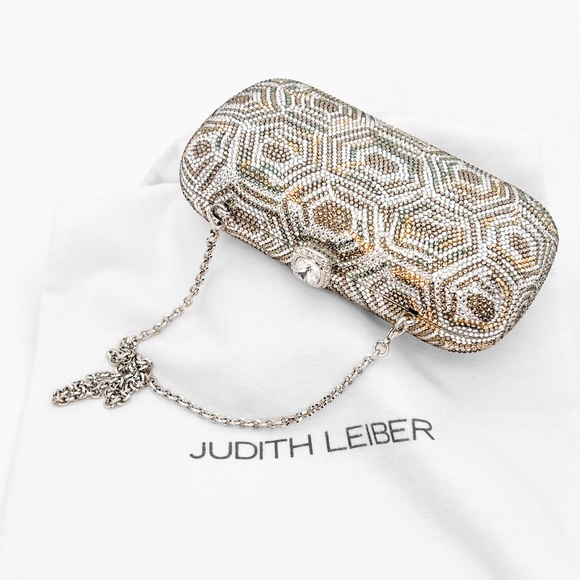 NWT Judith Leiber Clutch Minaudiere Austrian Crystal Swarovski Rhinestone - Picture 1 of 3